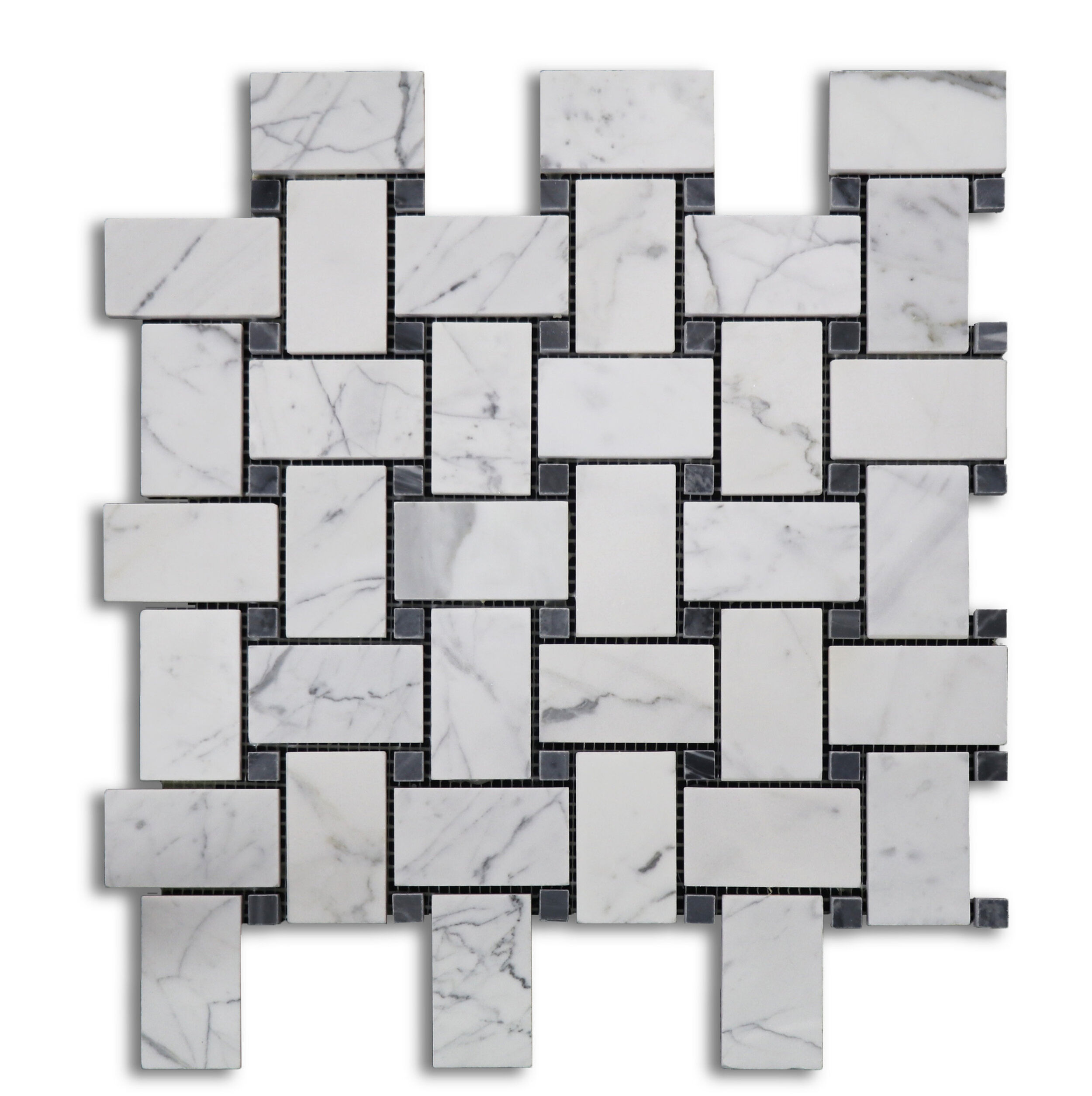 Statuary / Bardiglio Basket Weave Mosaic