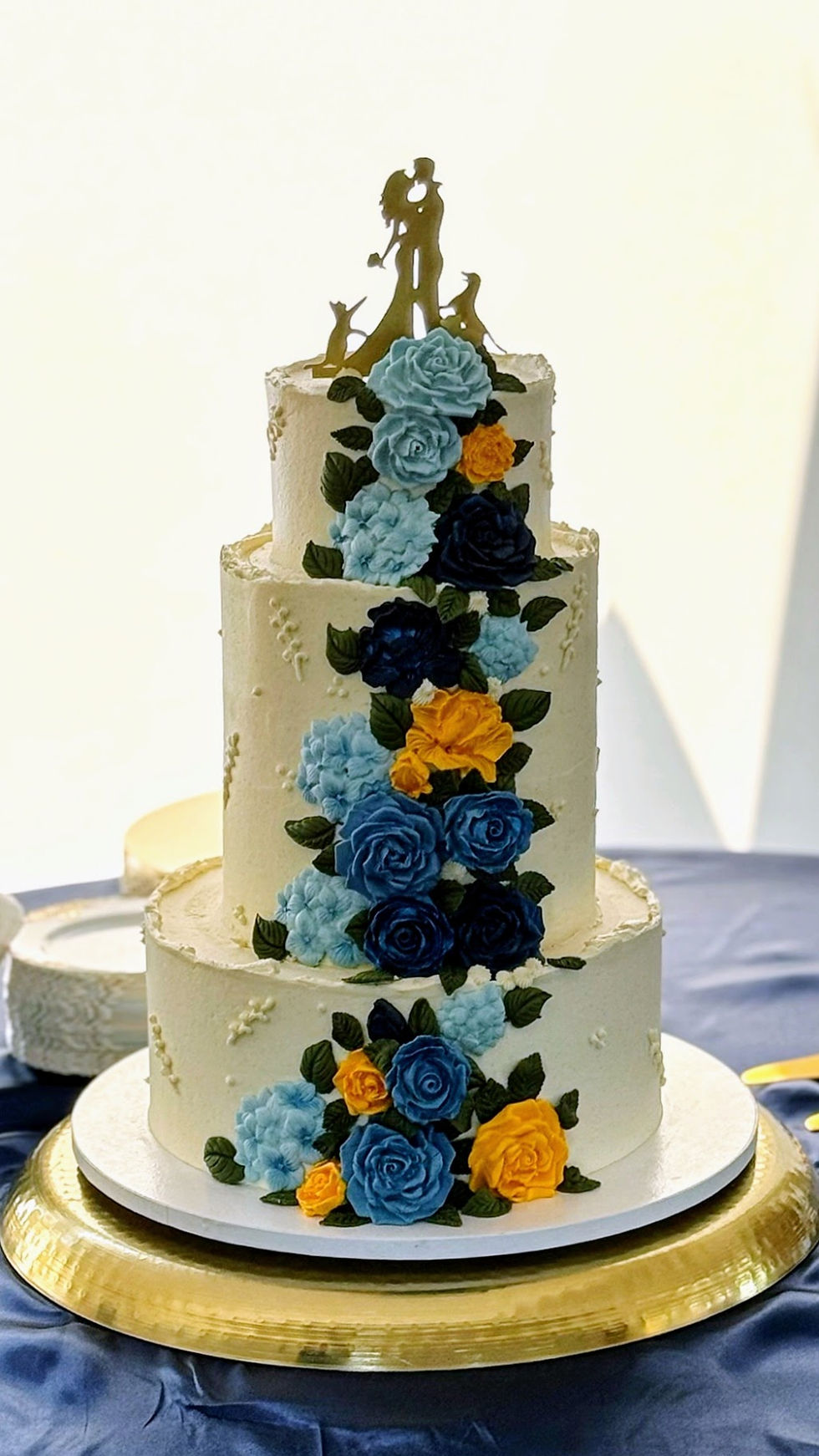 Schrag Wedding, Floral Cascade Wedding Cake
