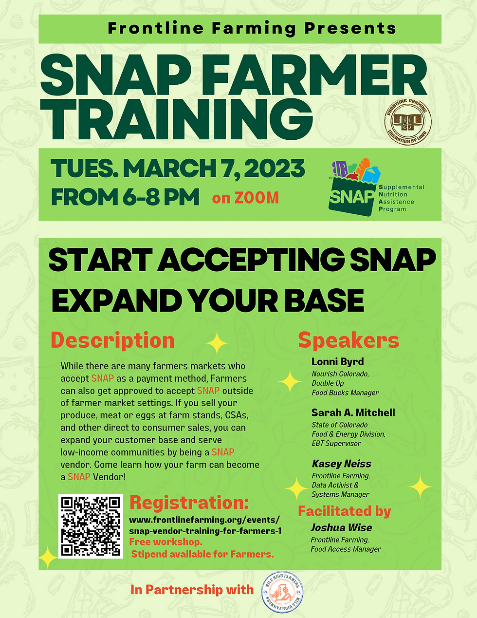 SNAP Vendor Training for Farmers