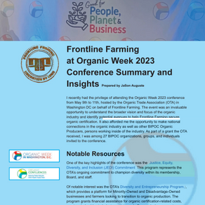 Frontline Farming at Organic Week 2023: Conference Summary and Insights