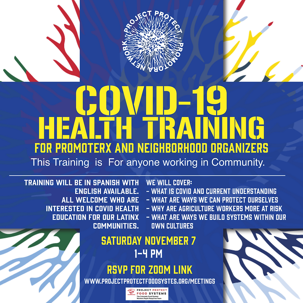 COVID 19 Health Training for Promoterx and Neighborhood Organizers