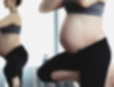 Woman in a yoga class during pregnancy