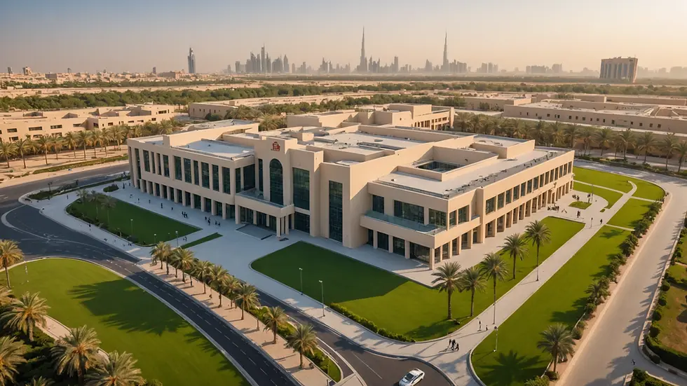 Wide angle view of Middlesex University Dubai campus