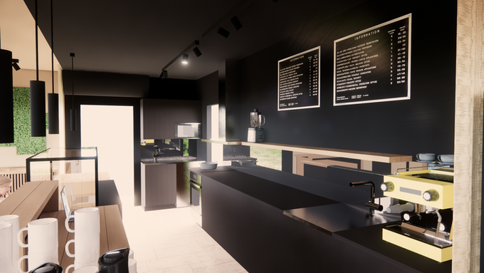 Köksvy i Hellasgårdens sjöcafé.