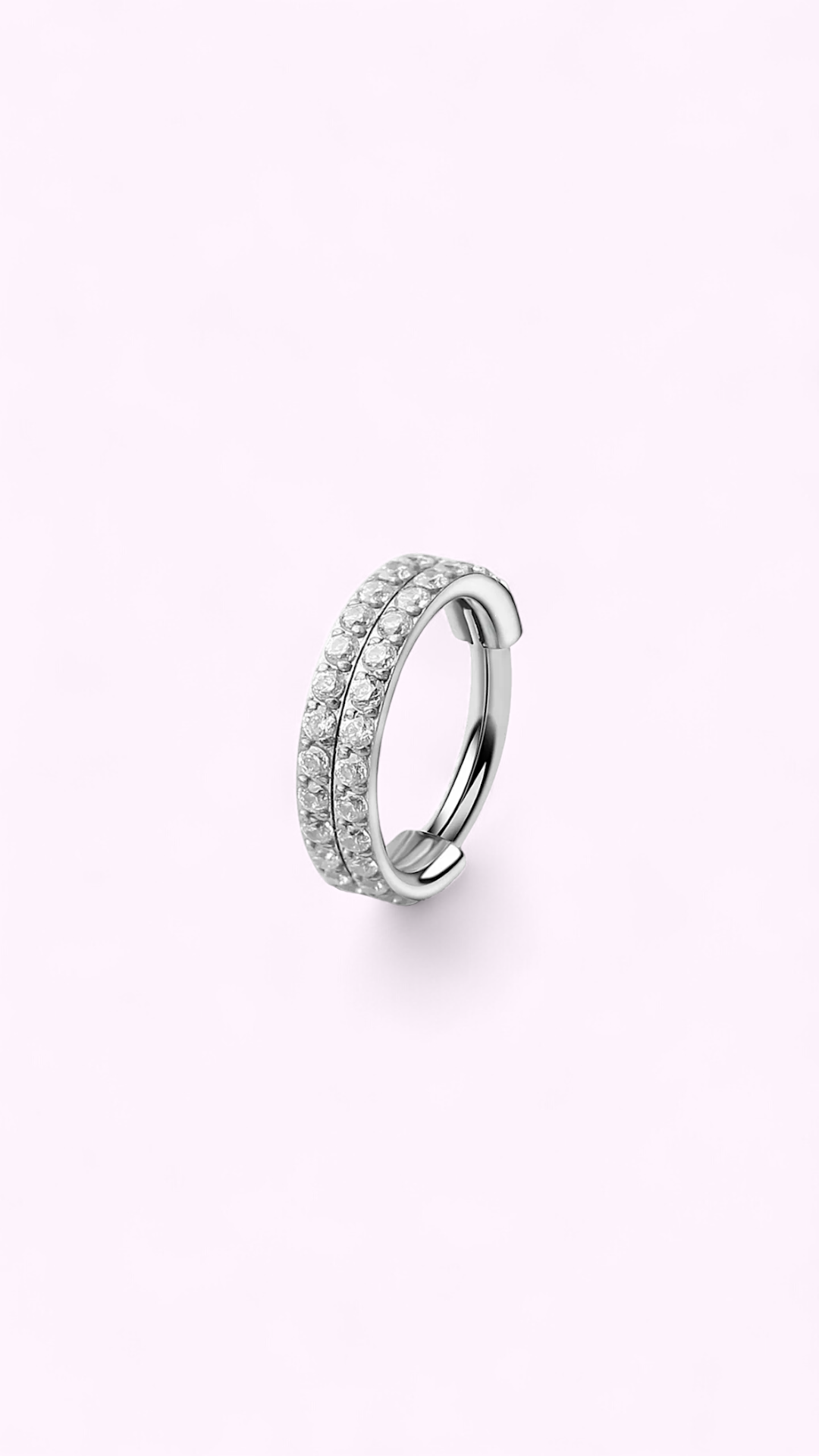 Titan 2 Segment Ring mit seitlichen Zirconia Steinen