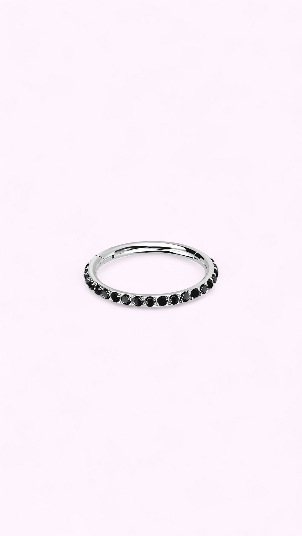 Miniaturbild: Titan 1 Segment Ring mit seitlichen Zirconia Steinen schwarz