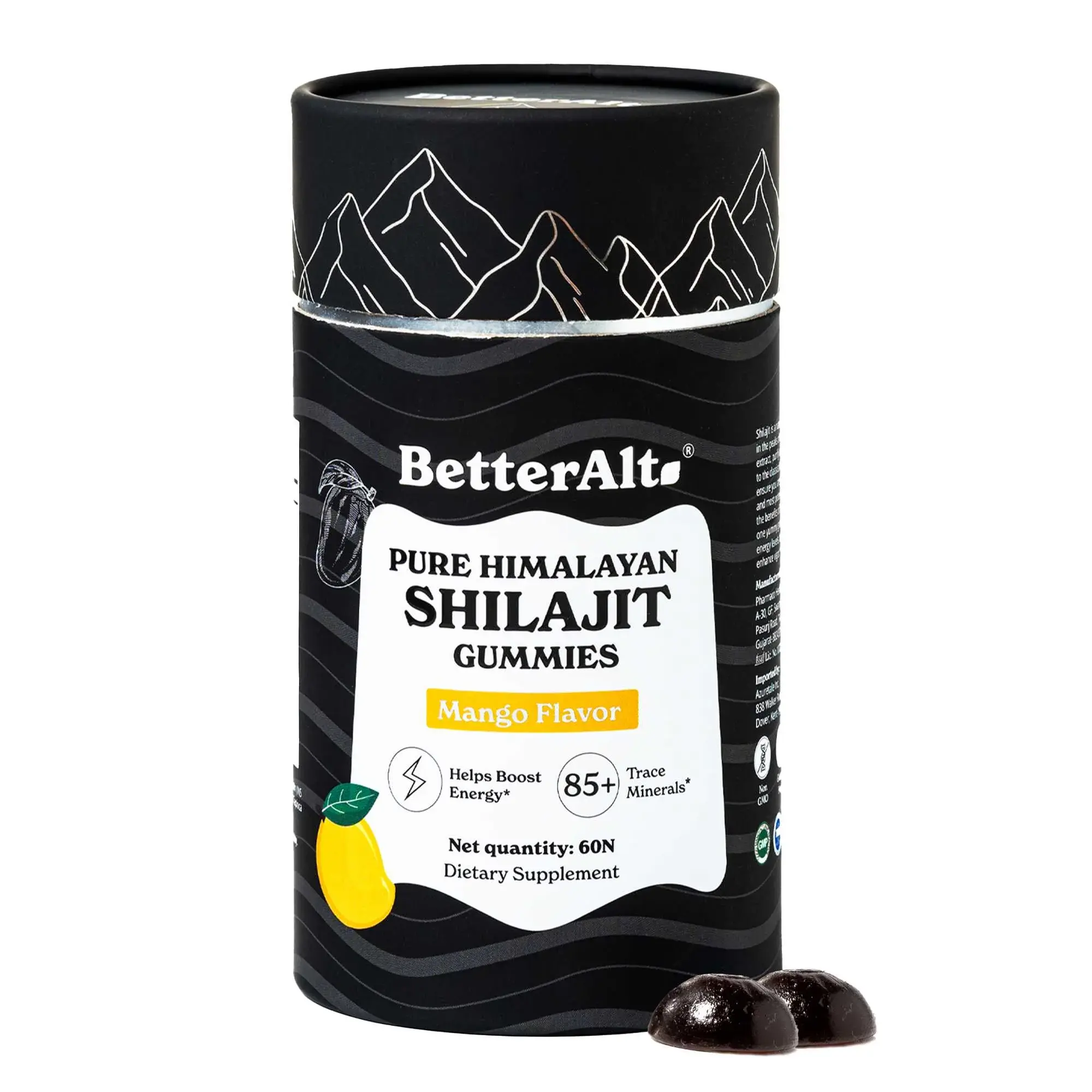 Gomitas Shilajit Puro del Himalaya - 60 gomitas sabor Mango - Bette