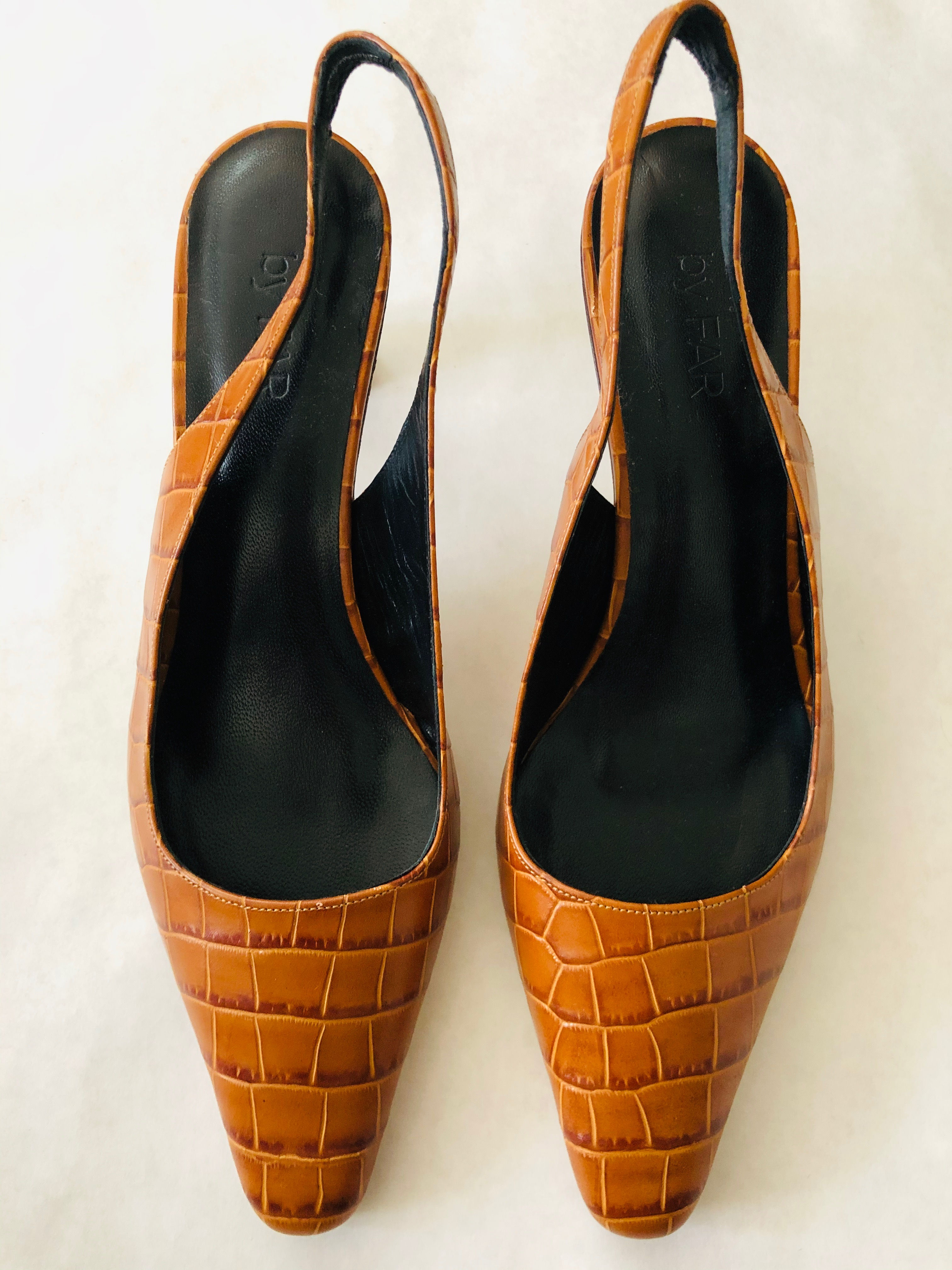 By Far Brown Croc Pumps Size 9