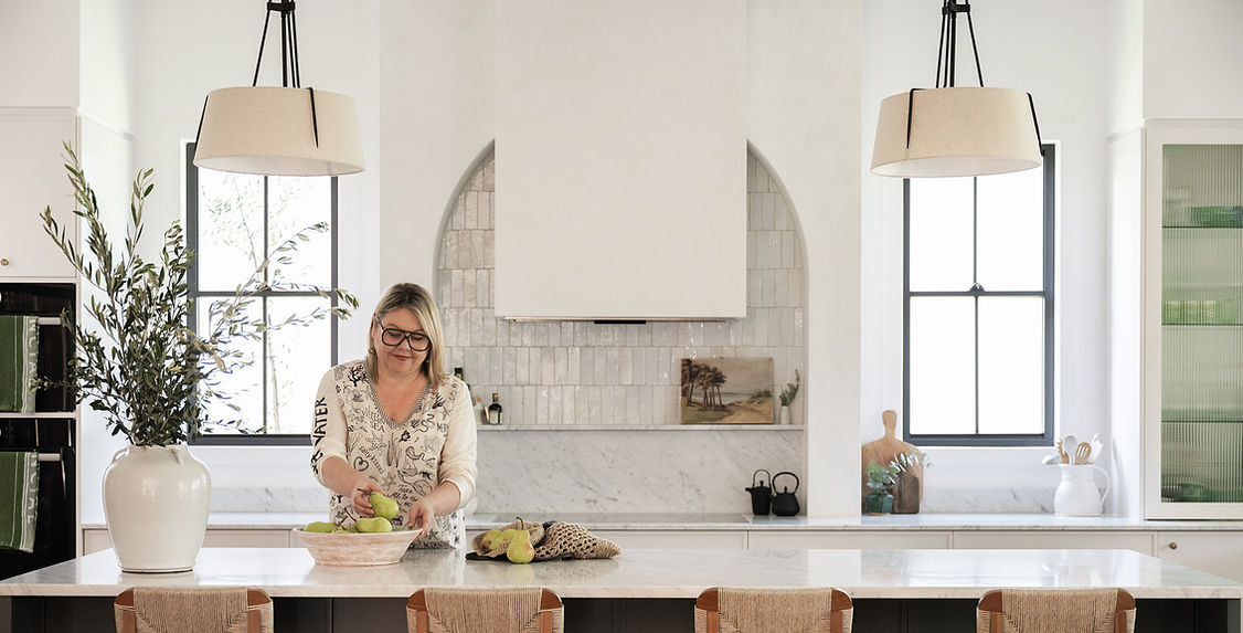 Interior designer styling bespoke contemporary kitchen