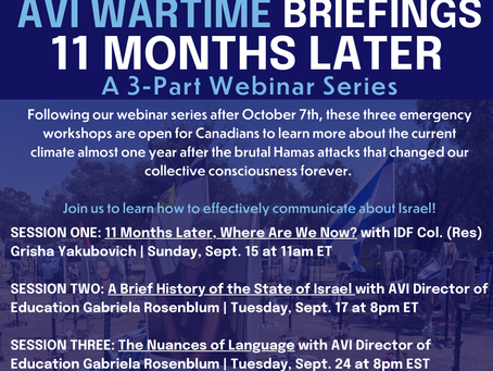 REGISTER for our AVI Wartime Briefings: 11 Months Later