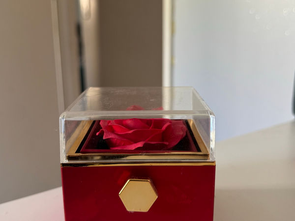 Boîte cadeau avec rose éternelle rouge
