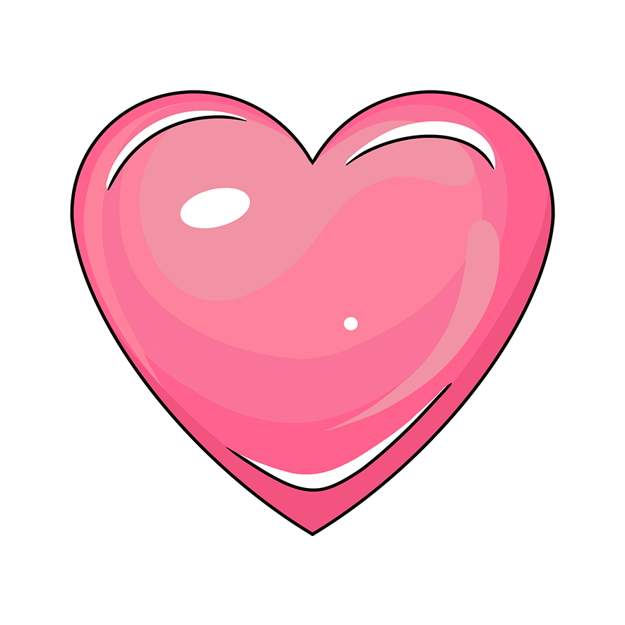 An illustration of a pink heart.