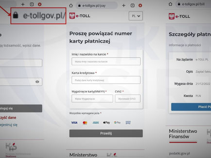 Ostrzeżenie przed fałszywą stroną systemu e-TOLL