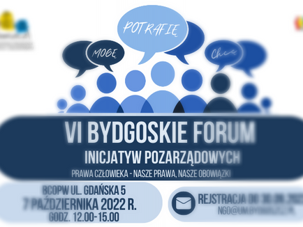 Jutro VI Bydgoskie Forum Inicjatyw Pozarządowych