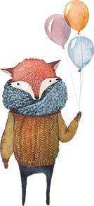 Fox avec des ballons