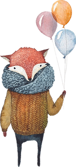 Fox with Balloons