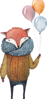 Fox met Ballons