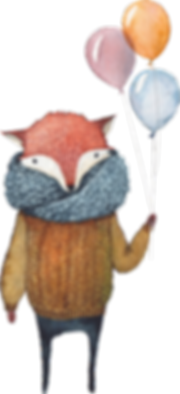 Fox avec des ballons