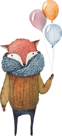 Fox with Balloons
