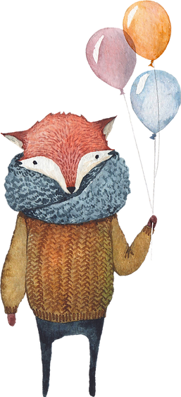 Fox with Balloons