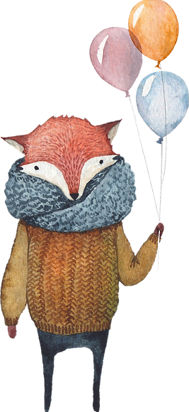 Fox with Balloons