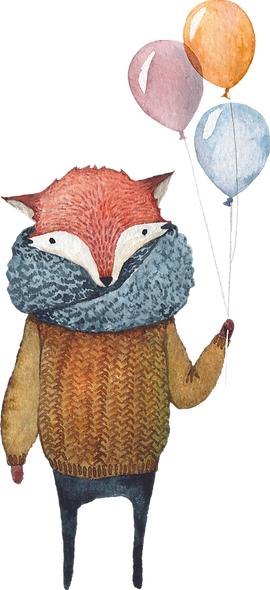 Fox with Balloons