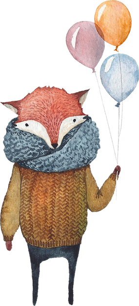 Fox with Balloons