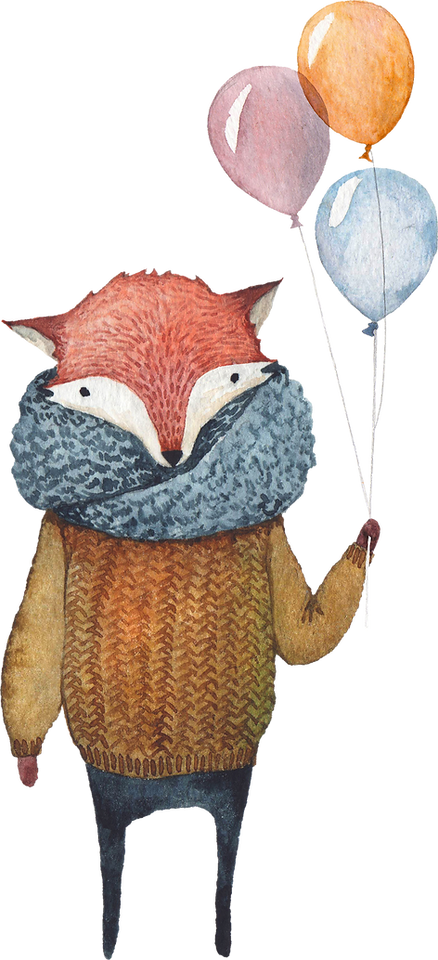 Fox met Ballons