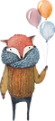 Фокс с воздушными шарами
