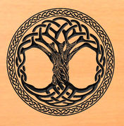 a tree of life with a celtic knot around it