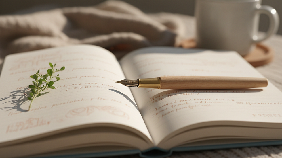 Vue rapprochée d'un carnet ouvert avec un stylo posé dessus