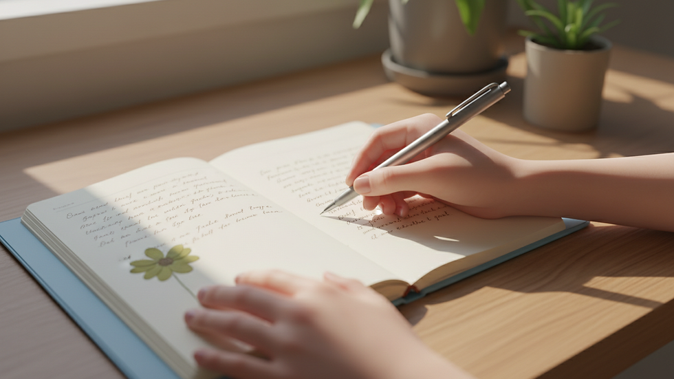 Vue en plongée d’un carnet ouvert avec un stylo posé dessus