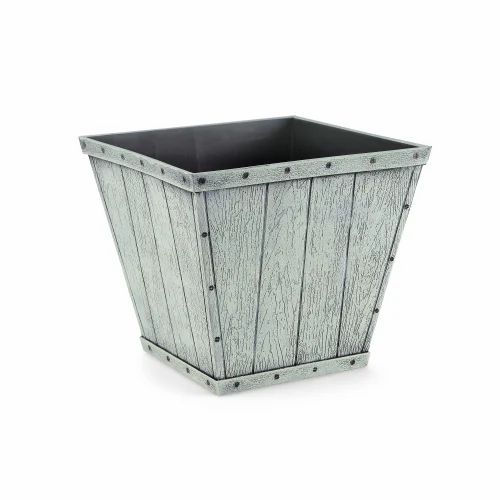 Garden's Need — BARREL SQUARE POT 25.4 CM (10 INCH) MIX COLOUR