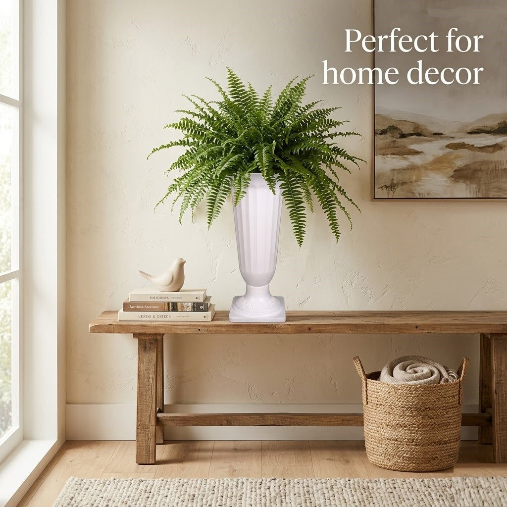 Garden's Need — 17 inch (43 cm) White Frooti Plastic Flower Vases Indoor Decor (Set of 2)