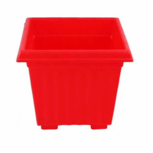 Garden's Need — 10 Inch Red Square Planter — 25.4 cm (10 Inch)