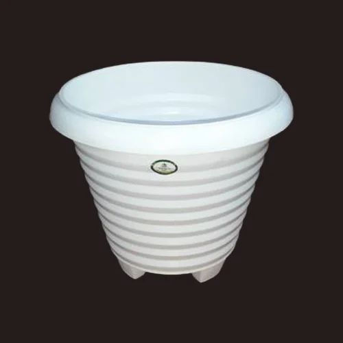 Garden's Need — White Round Planter — 14 Inch