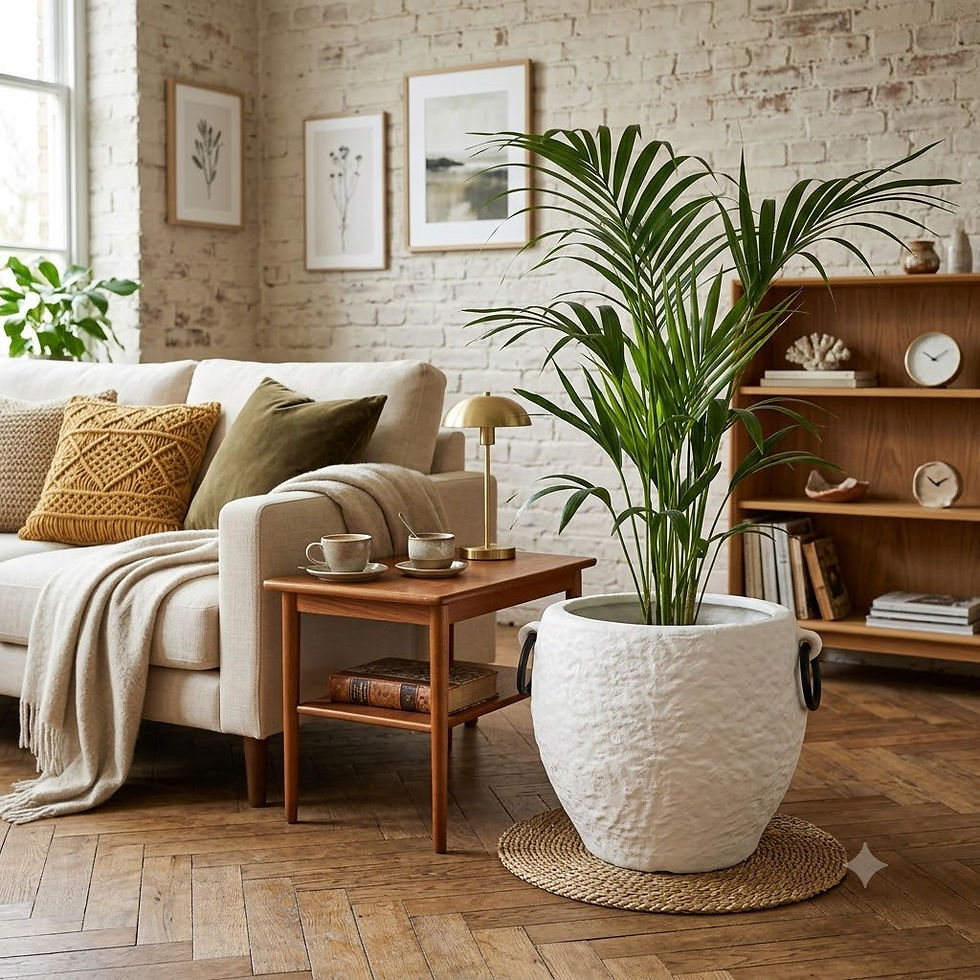 Garden's Need — Rock Texture Large Planter Pot 15 inch (38 cm) - White Matte with Black Ring Handles