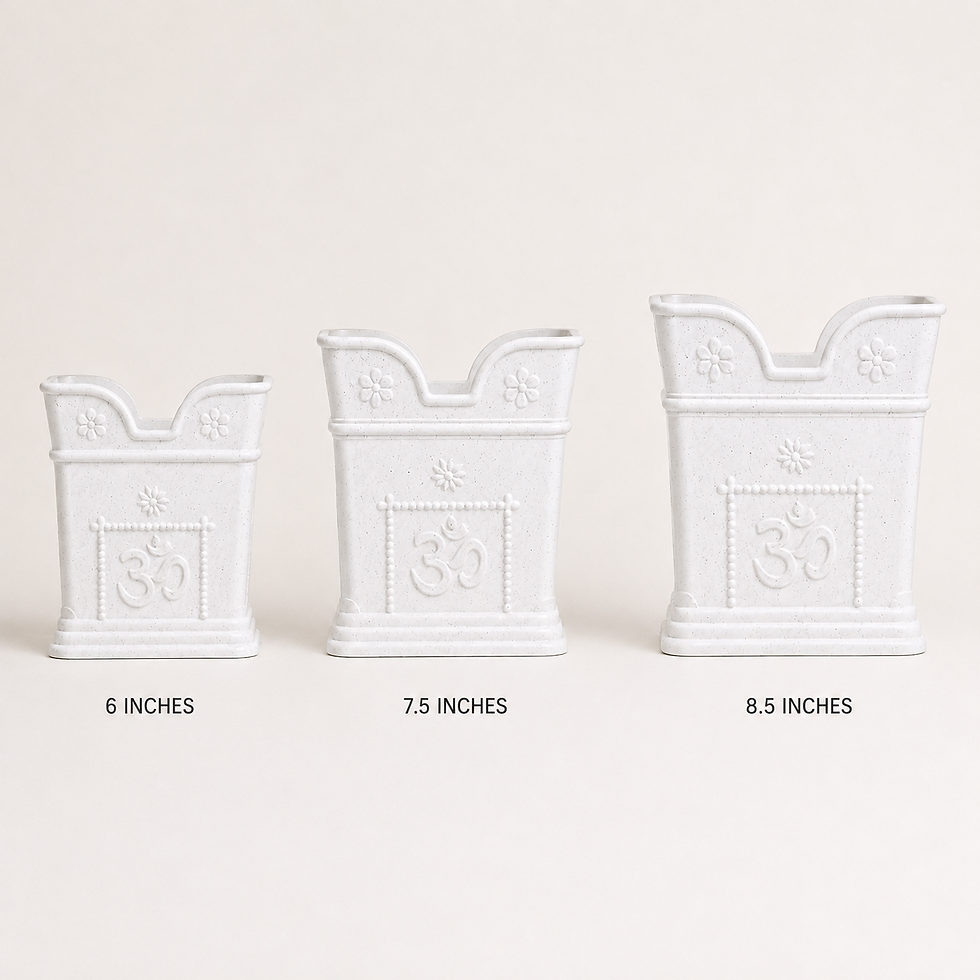 Garden's Need — Modern White Marble Look Tulsi Planter Set - 3 Elegant plastic Pots