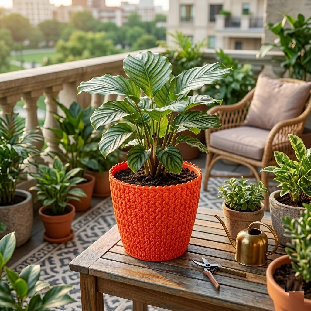 Garden's Need — 7 inch (18 cm) Poppy Round Flower Pots Set of 10