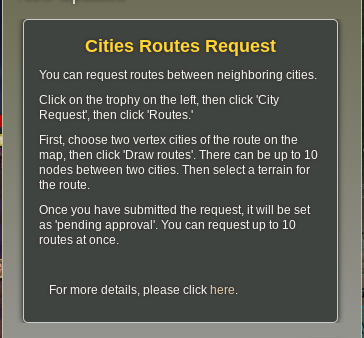 Cities War Game Update: Cities Routes Request