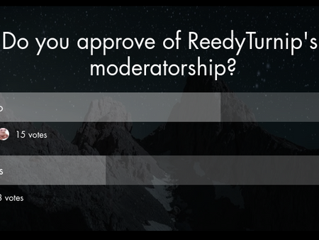 Poll Closed: ReedyTurnip has 35% support