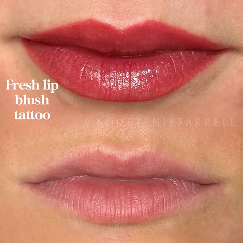 Lip blush tattoo, permanent makeup, cosmetic tattoo, Portland Oregon, Kourtenie, Kourtney. Daela