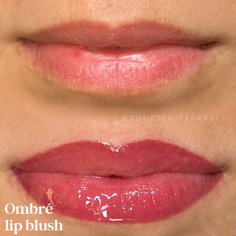 Kourtenie, Kourtney, Lip blush tattoo, permanent makeup, cosmetic tattoo, Portland, healed lip blush, ombré lip blush, Daela