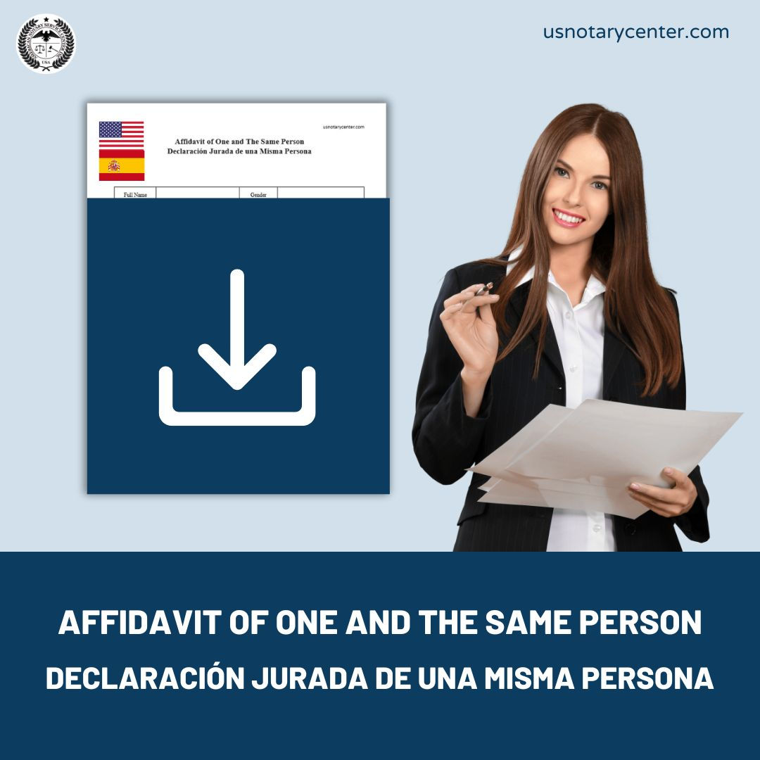 Affidavit of One and The Same Person Template - English & Spanish