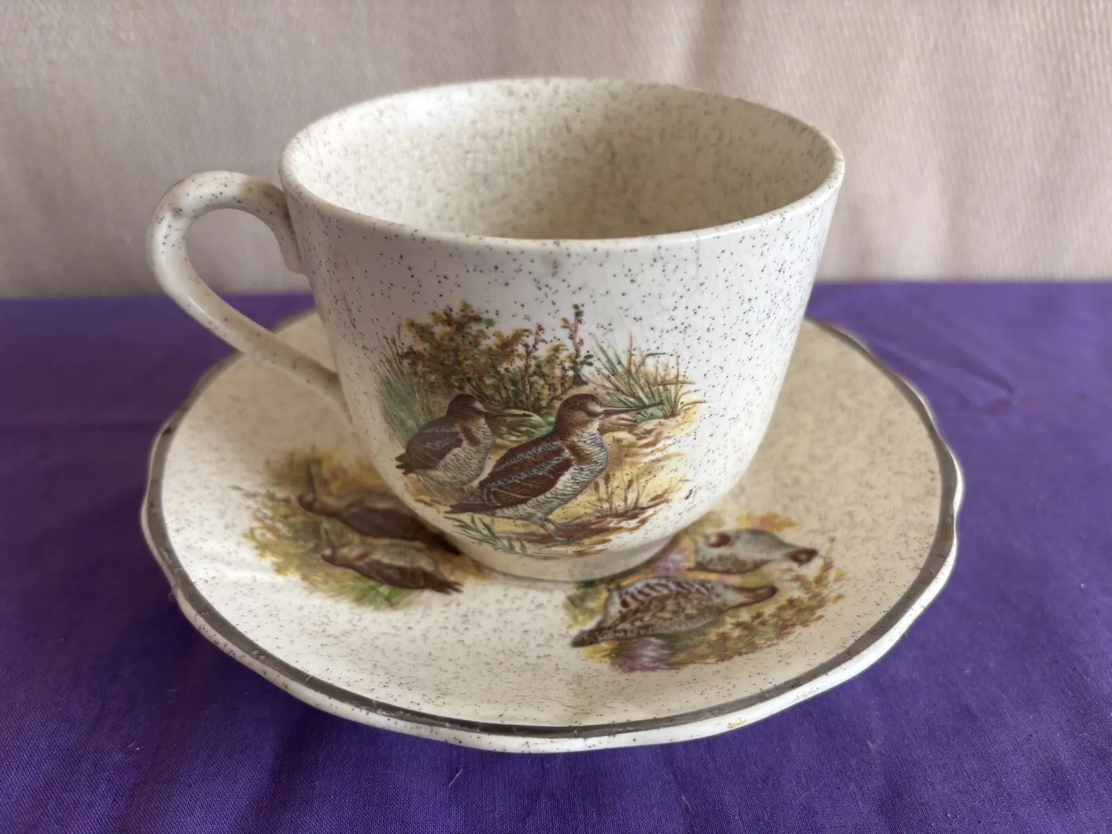 Royal Worcester Palissy Game series Large cup & saucer