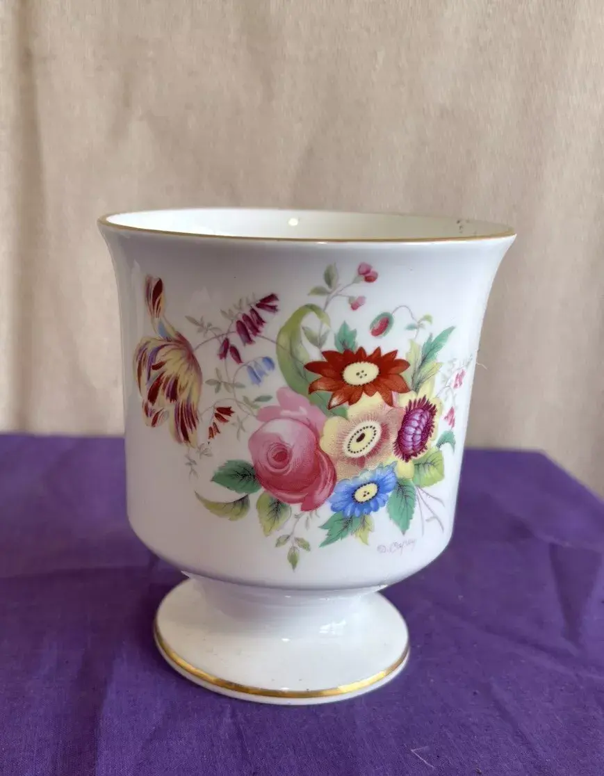 Coalport Bone china pot floral design