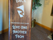 Welcome back banner that we designed and printed for The River Church.
