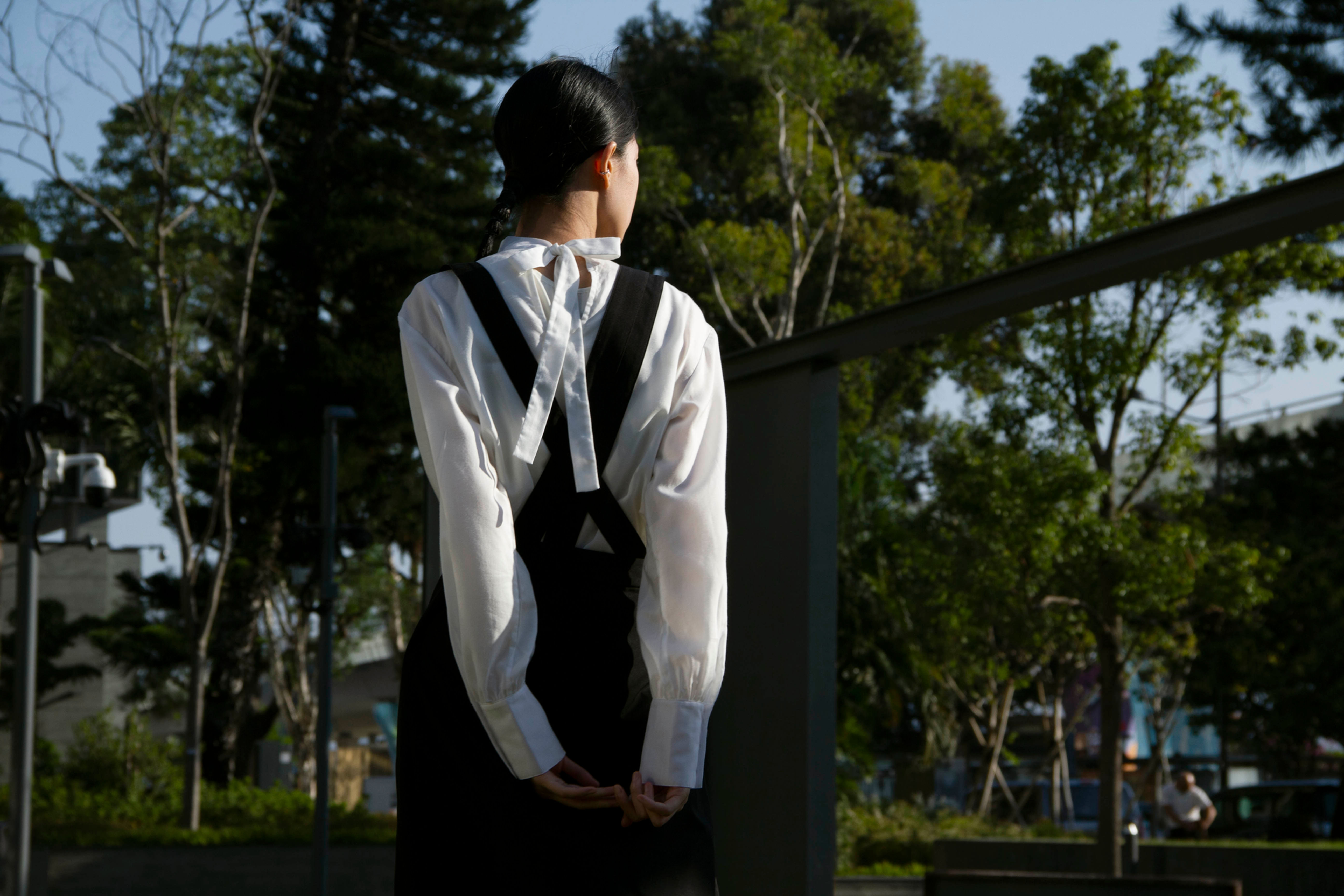 tie-back blouse - white