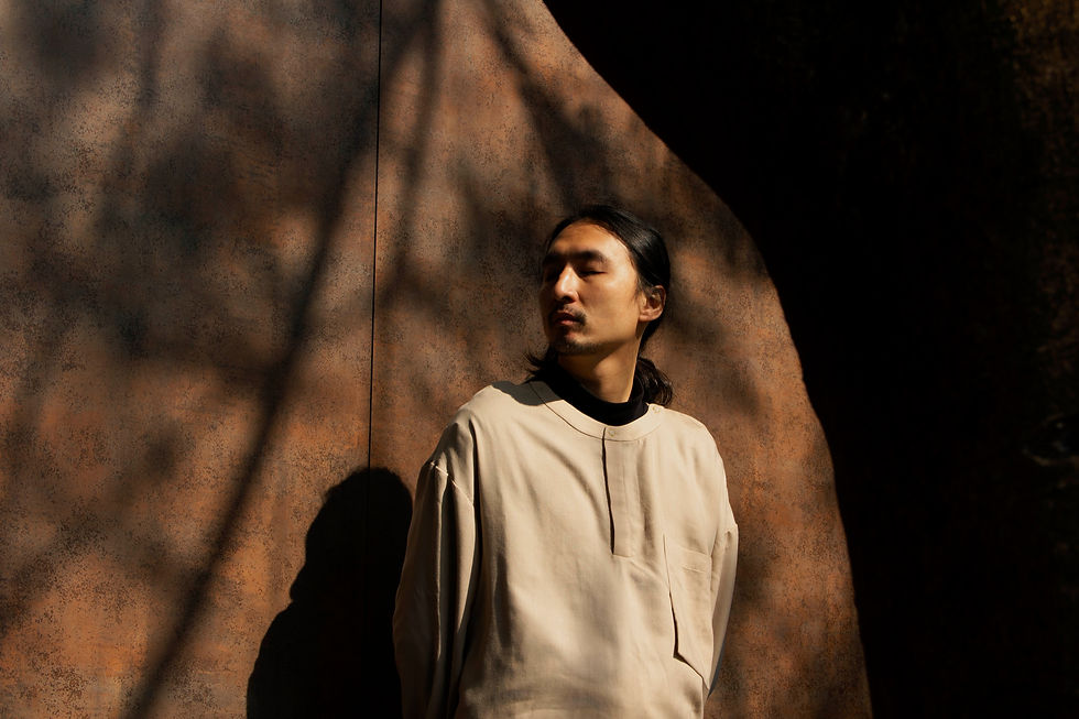 sand buttoned round neck shirt