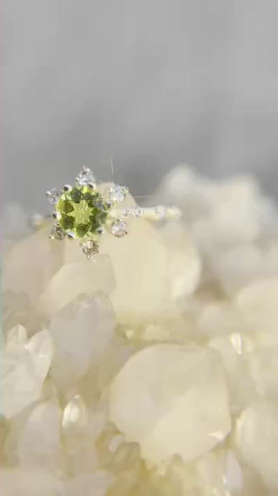 Hình thu nhỏ: Nhẫn đá Peridot thiên nhiên , bạc cao cấp 925 ms 09